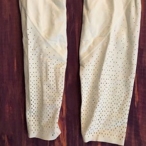 lululemon athletica Pants - Lululemon white yoga pant with Lazer cutouts lululemon athletica Pants - Lululemon white yoga pant with Lazer cutouts